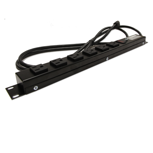19" Rack Mount Power Strip 6-outlets 7' cord - 1U 19" Rack Mount Power Strip 6-outlets 7' cord - 1U