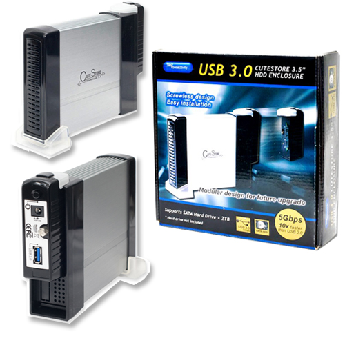 Syba CuteStore USB3.0 (5Gbps) SATA2 3.5" HDD Aluminum Enclosure - Click Image to Close