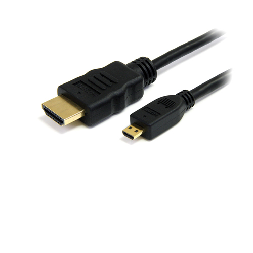 6 ft HDMI Male / Micro HDMI (Type D) Male Cable with ferrites - Click Image to Close
