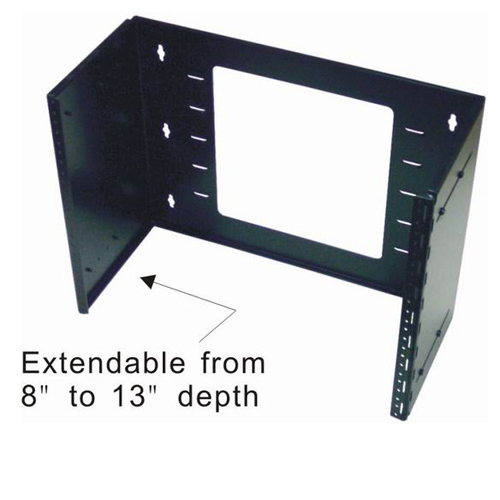 Patch Panel Wall Mount Bracket - 8U, Swingout Extensible - Click Image to Close