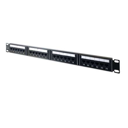 24 Port Cat5e Patch Panel 568A/B 1U Rackmount - Click Image to Close