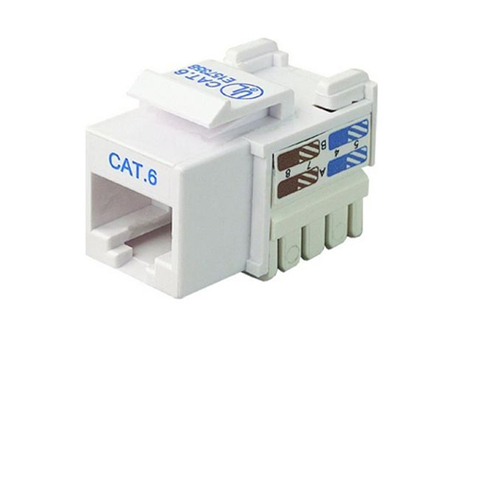 RJ45 Cat6 110 style Punch Down Keystone Jack White - Click Image to Close