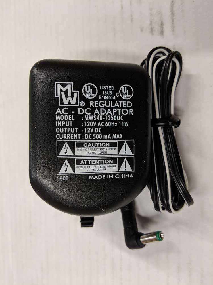 AC/DC 12V Switching Adapter with plug (500mA) MWS48-1250UC - Click Image to Close