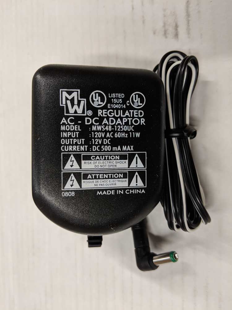 AC/DC 12V Switching Adapter with plug (500mA) MWS48-1250UC